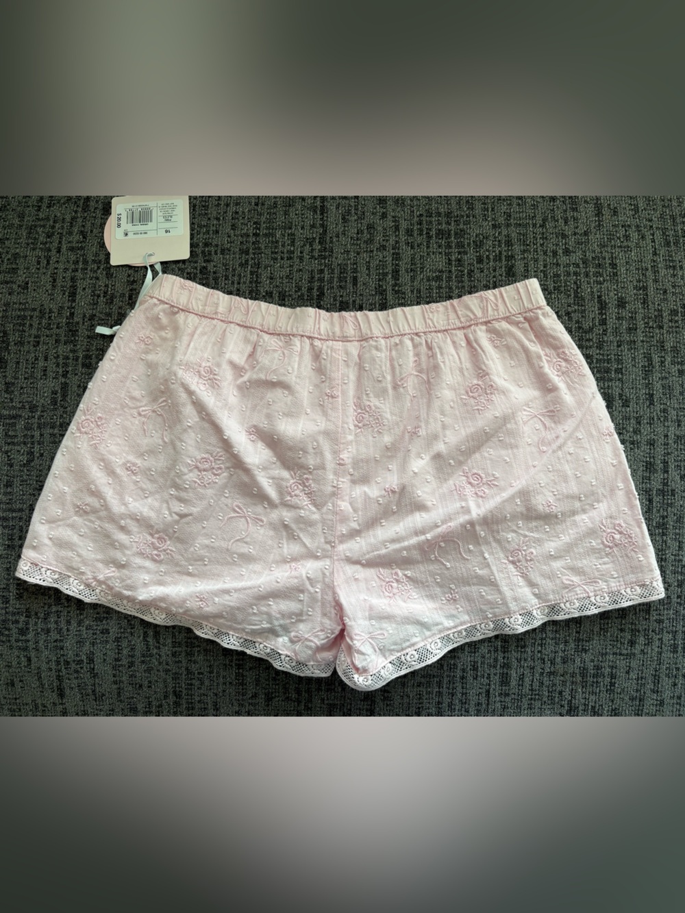 LoveShackFancy for Target Light Pink Eyelet Cotton Shorts Sz 16 Girls NWT